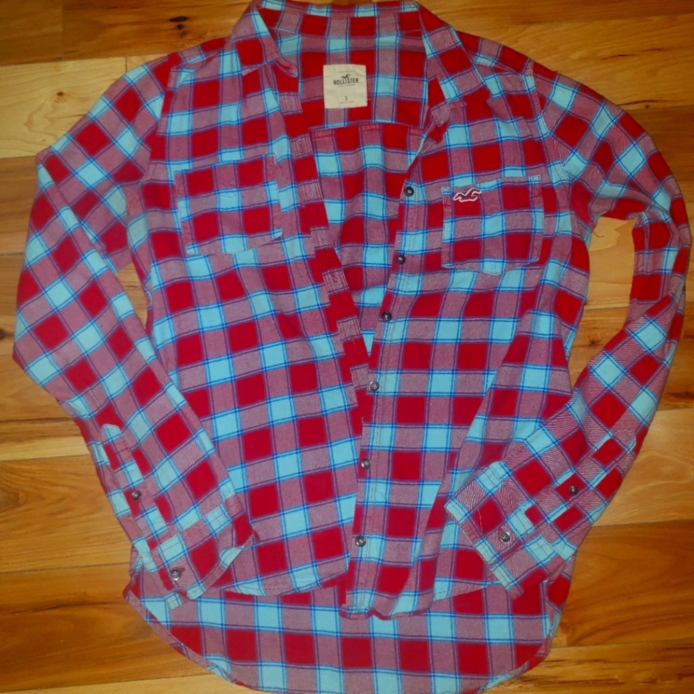 Hollister plaid top, small